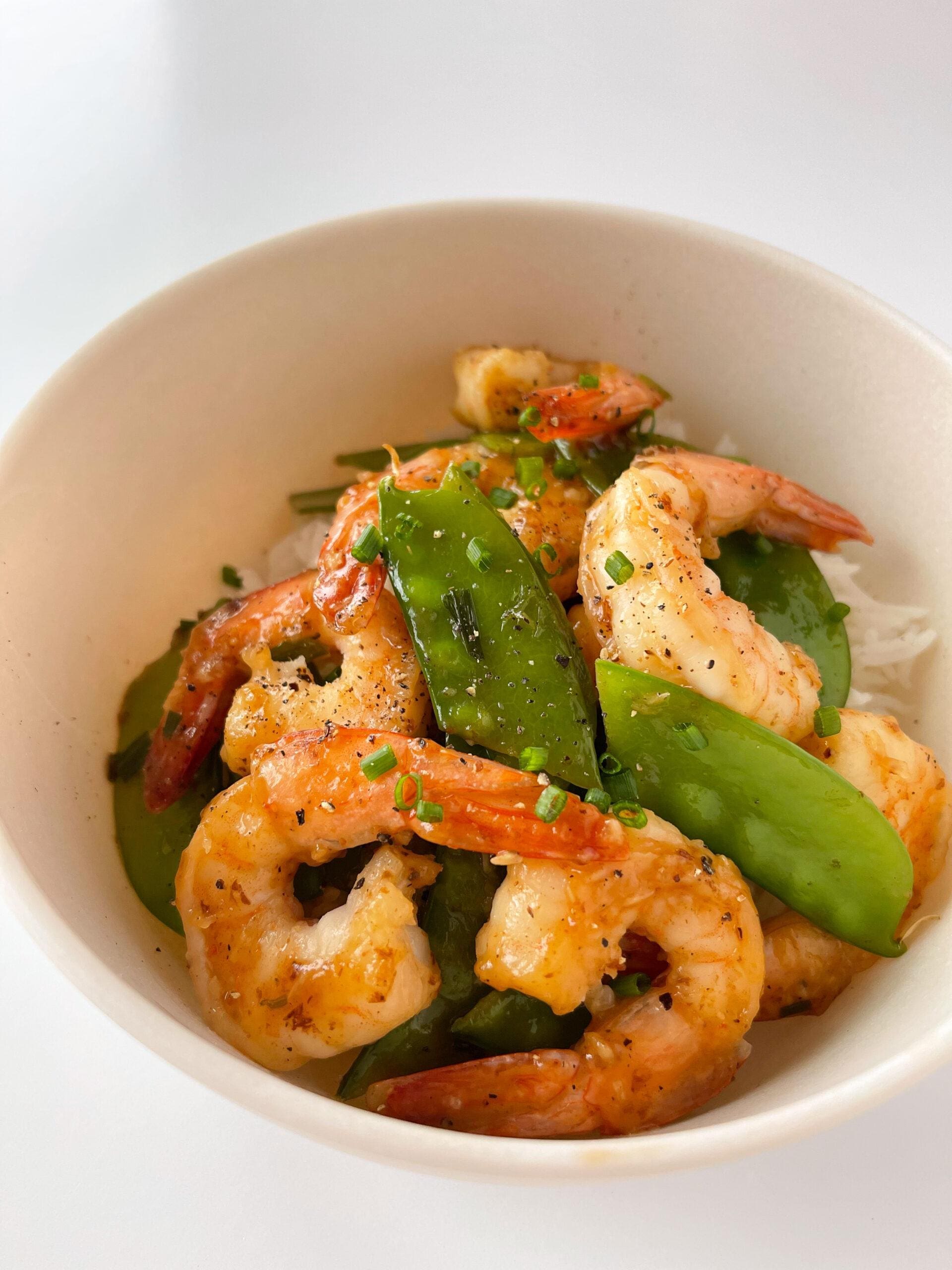 Ginger Shrimp Stir Fry With Snow Peas Shetrition