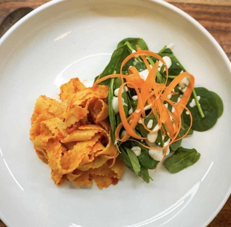 Meatless Spaghetti + Garden Salad