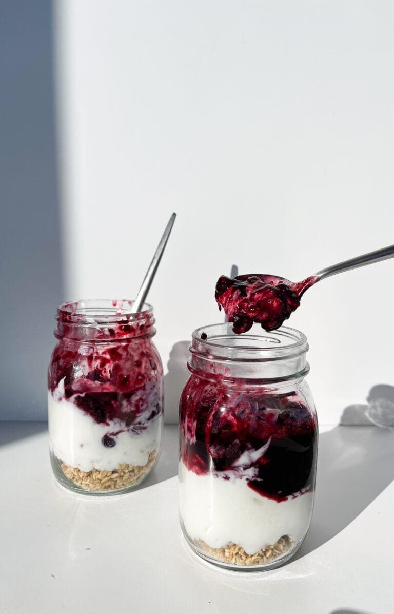 Blueberry Compote Greek Parfait