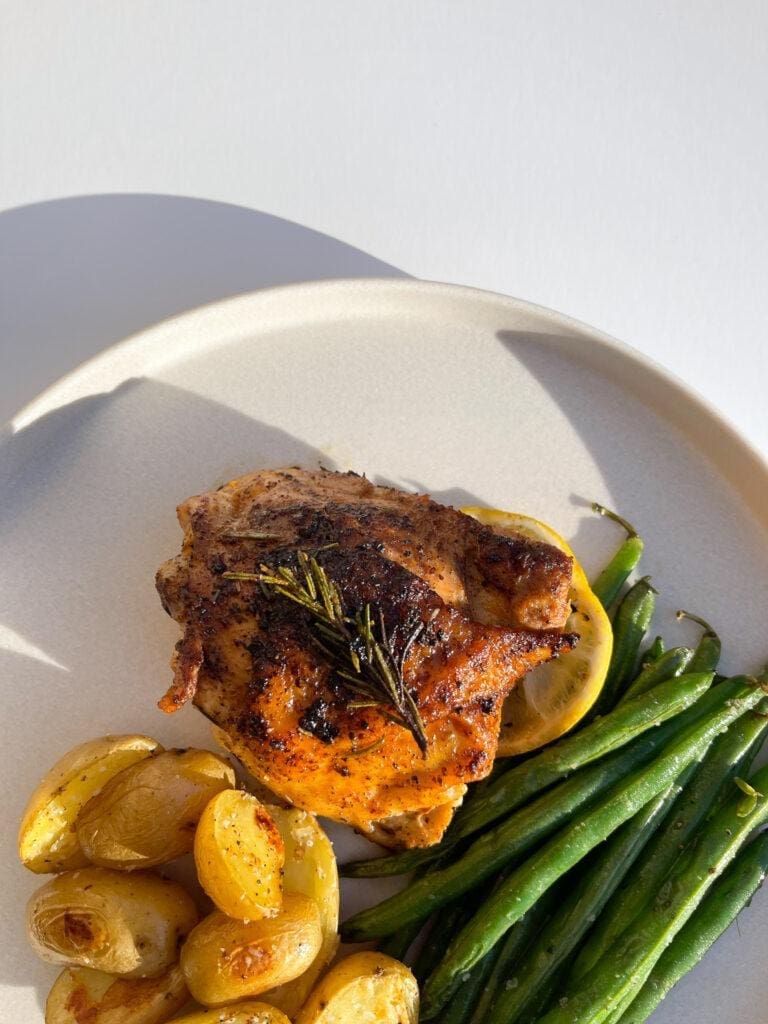 Rosemary Lemon Crispy Chicken Thighs