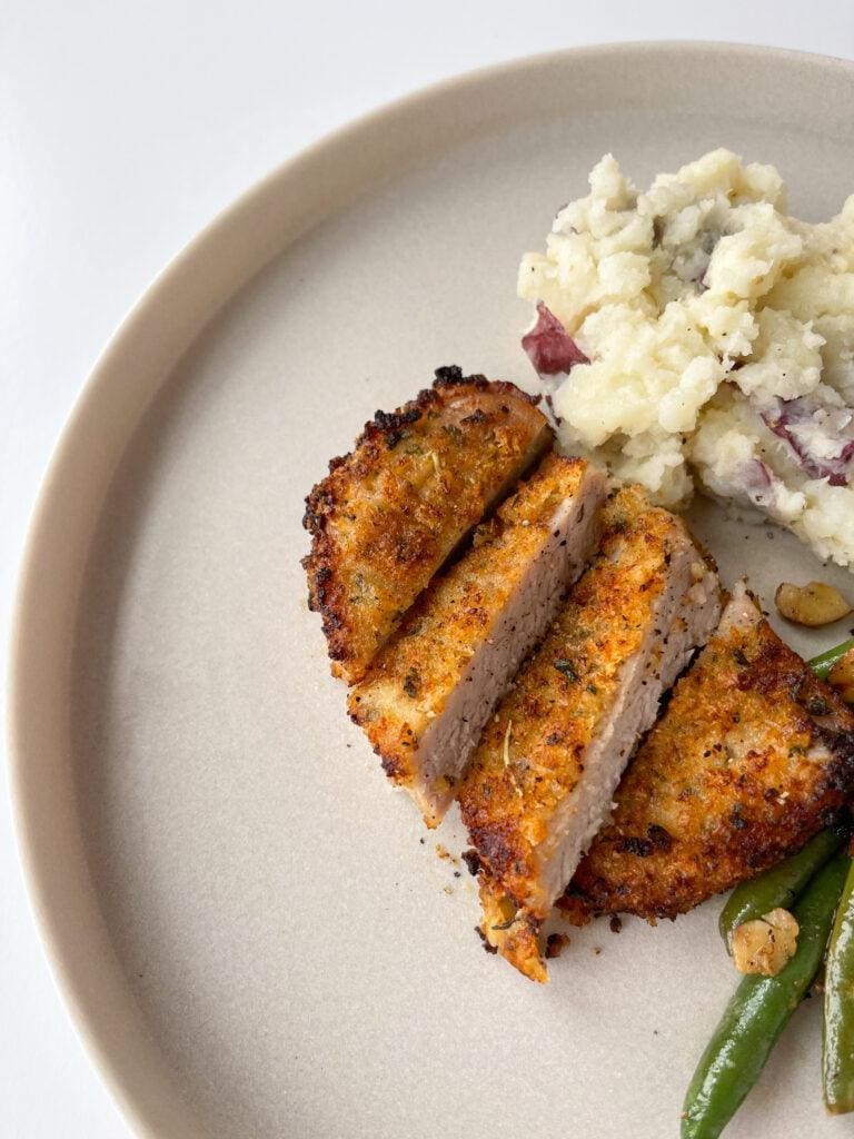 Herb Crusted Oven Baked Pork Chops