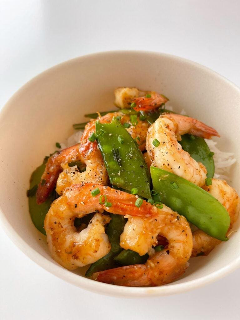 Ginger Shrimp Stir Fry with Snow Peas