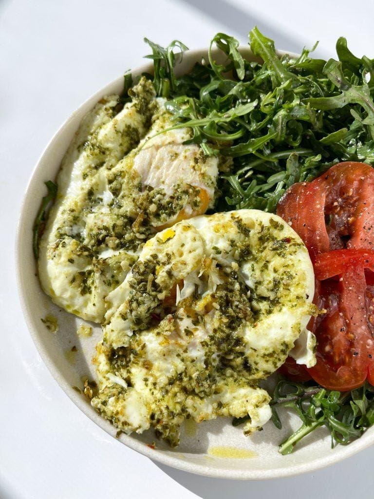 Pesto Fried Eggs
