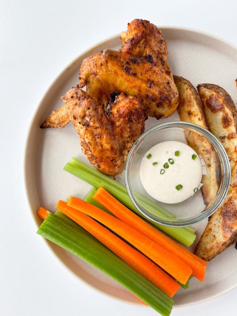 Crispy Air Fryer Wings + Potato Wedges