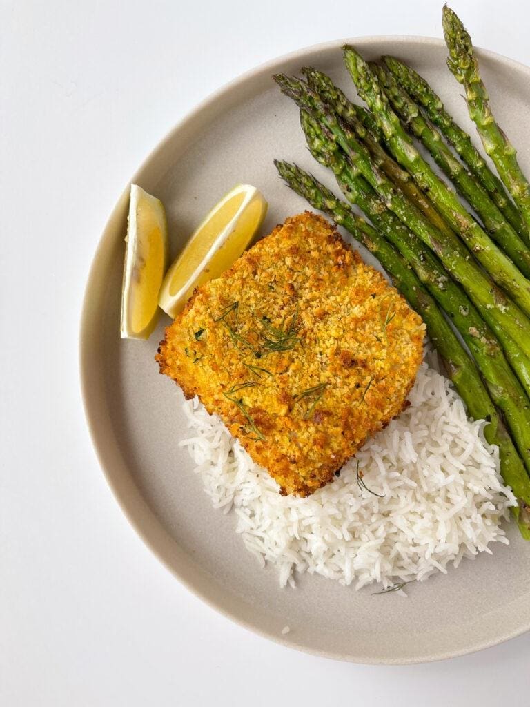 Crispy Air Fryer Mahi-Mahi + Asparagus