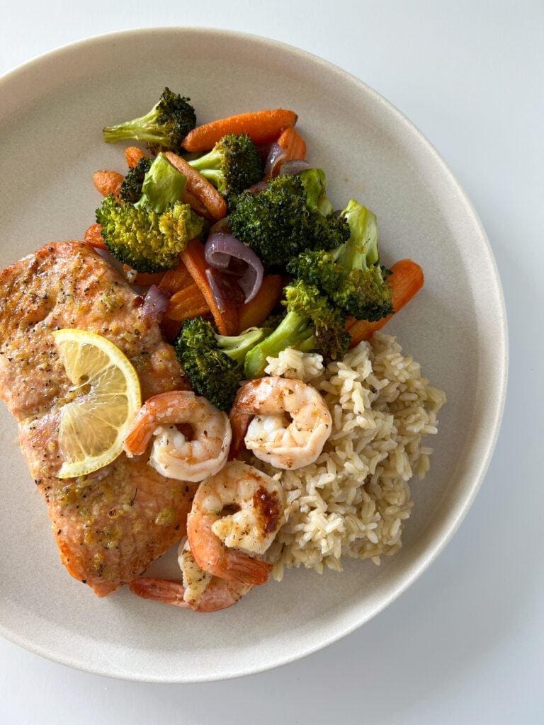 Salmon and Shrimp Surf and Turf