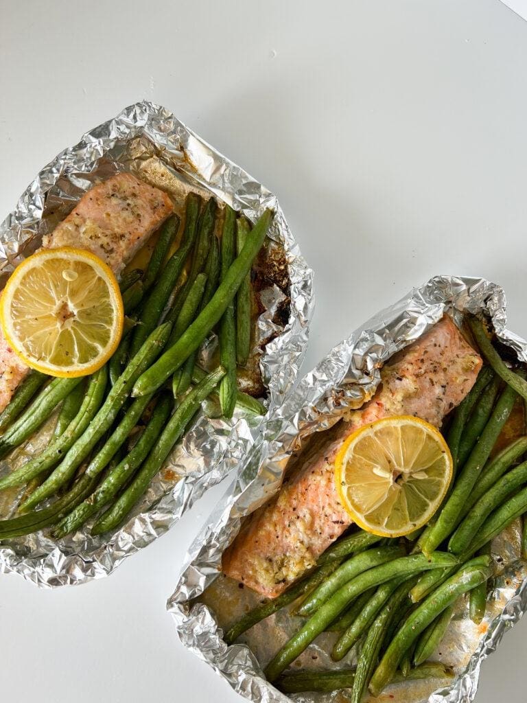 Baked Garlic Butter Salmon and Veggies