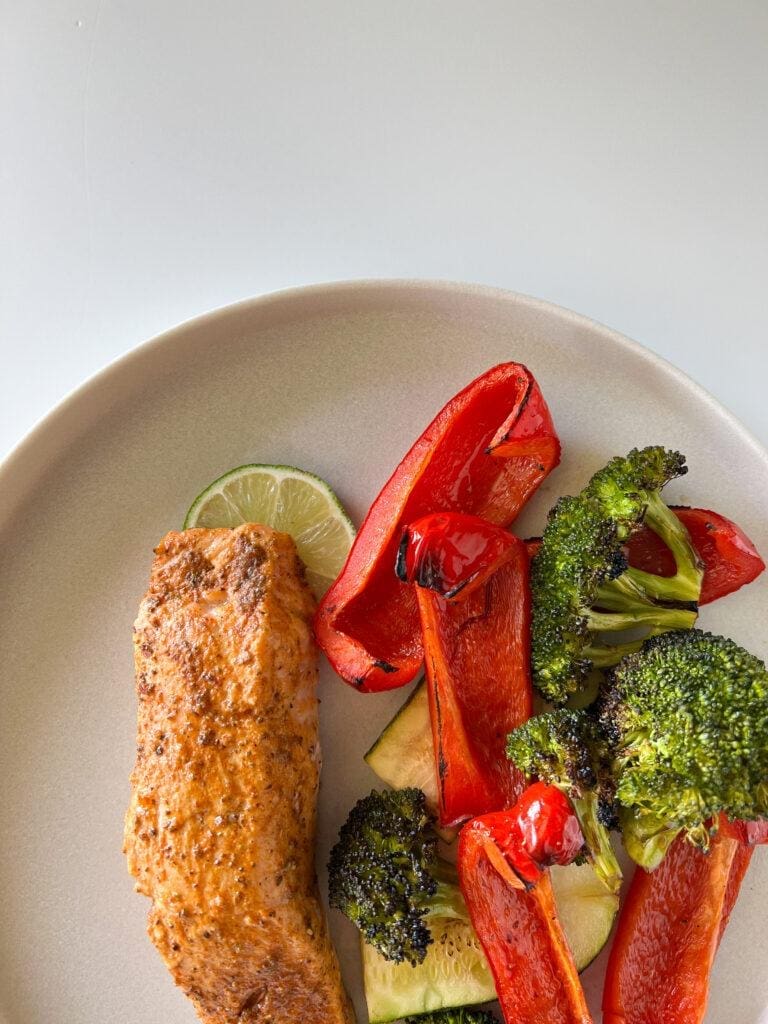 Seasoned Salmon + Roasted Vegetables