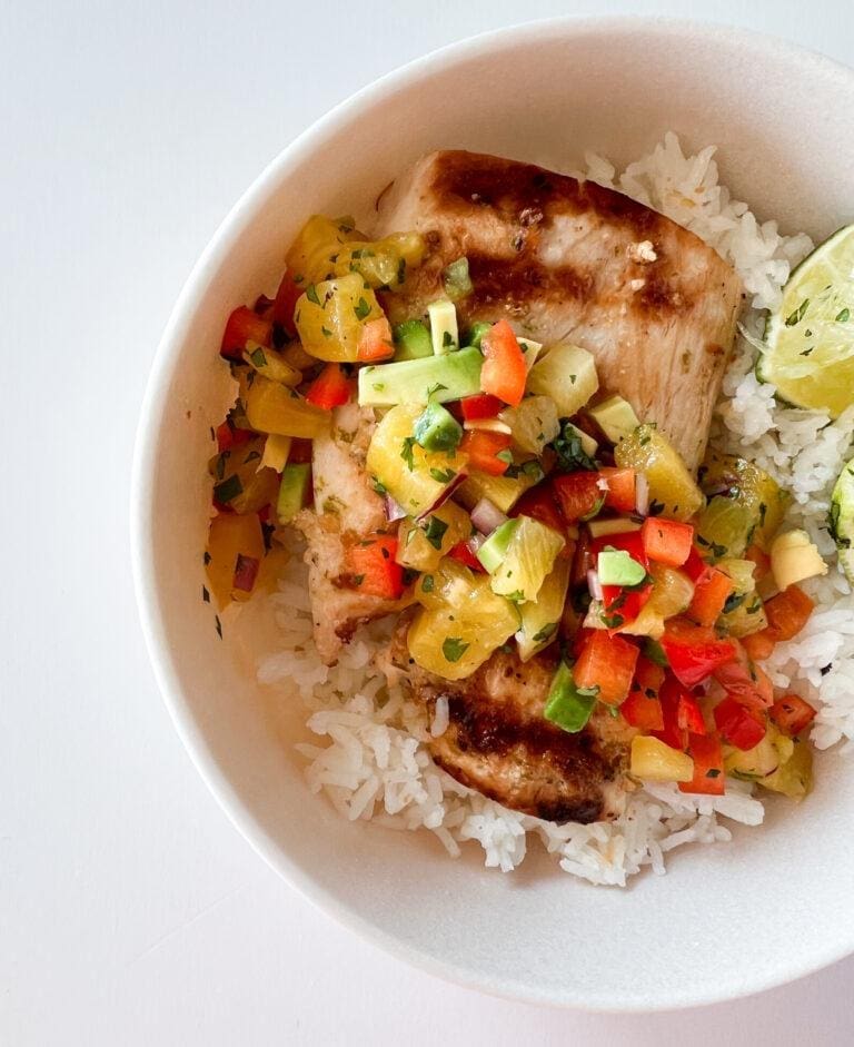 Grilled Mahi-Mahi and Pineapple (or Mango) Salsa