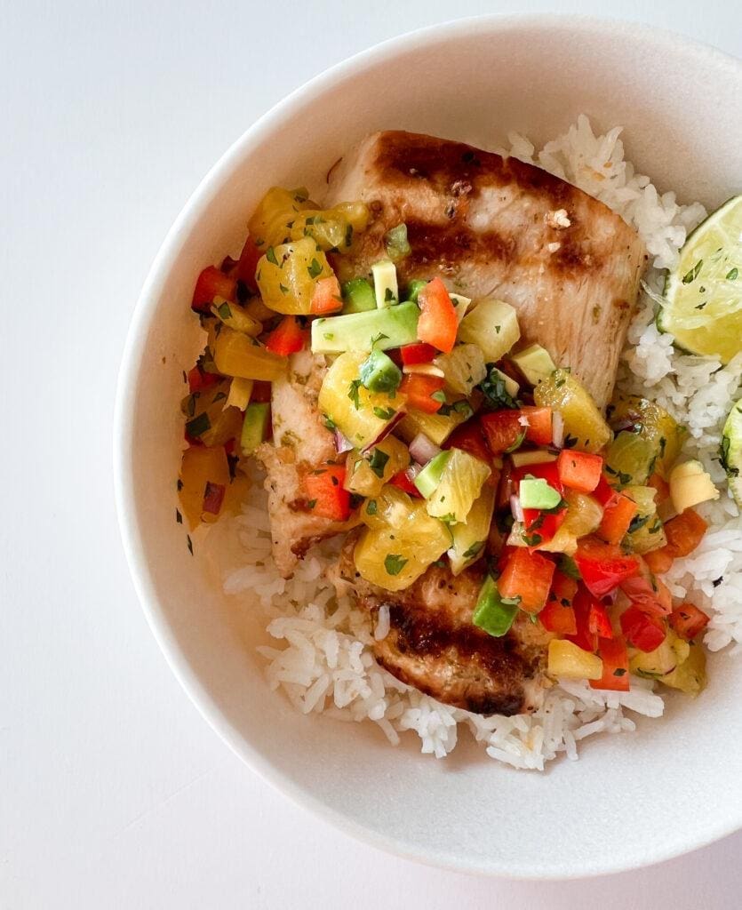 Grilled MahiMahi and Pineapple (or Mango) Salsa SHEtrition