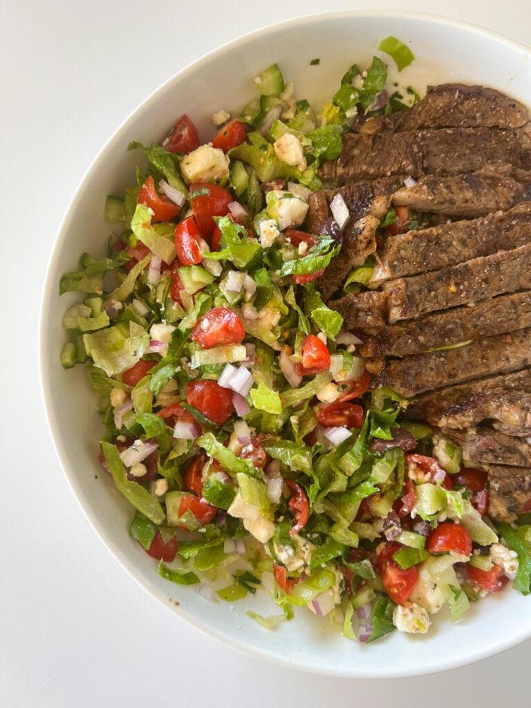 Signature Greek + Steak Salad