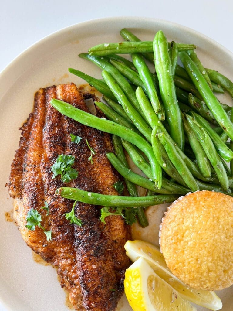 Blackened Catfish with Cornbread