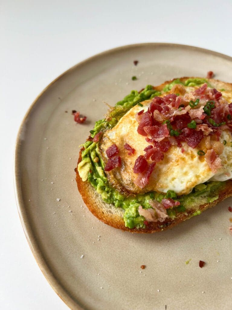 Savory Avocado Toast with Egg and Bacon