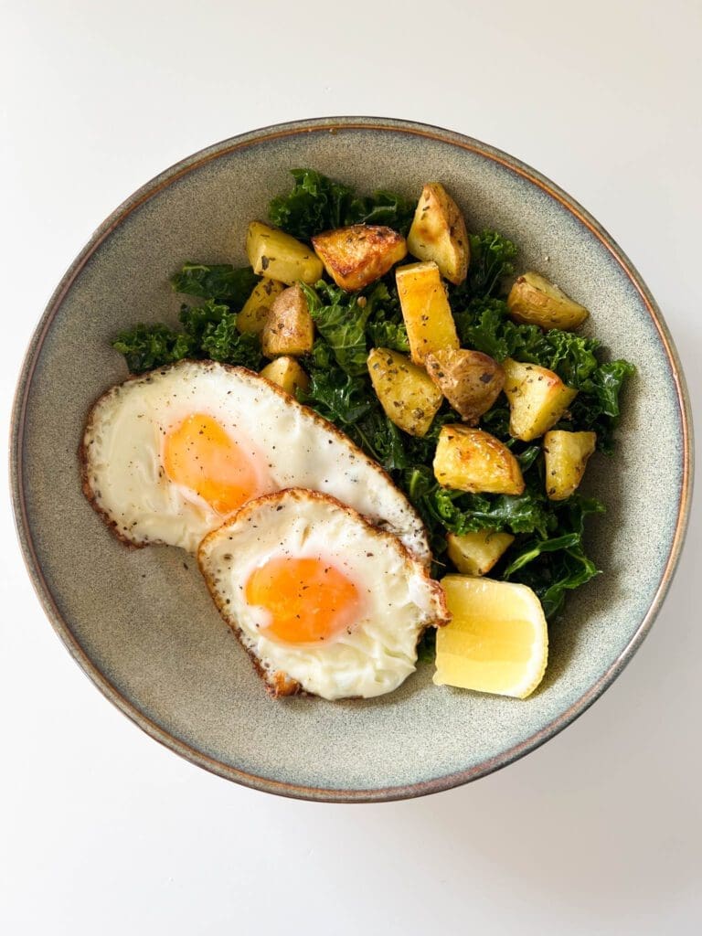 Egg, Kale and Potato Breakfast Bowl