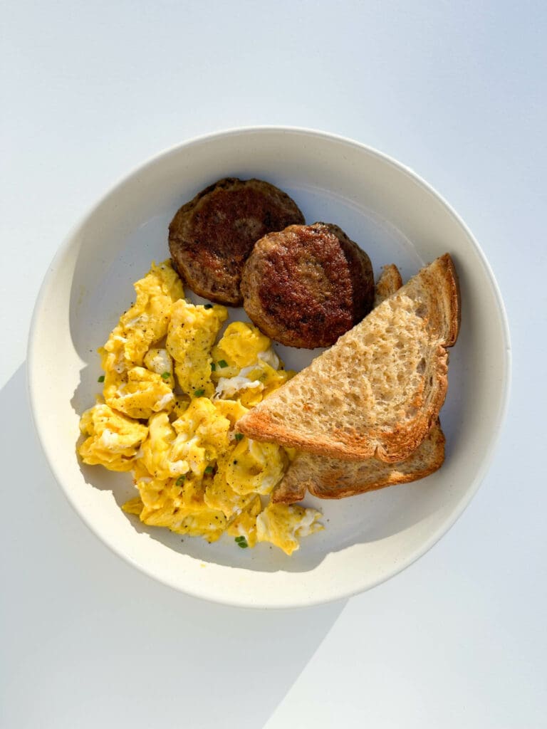Basic B Sausage Egg and Toast Breakfast