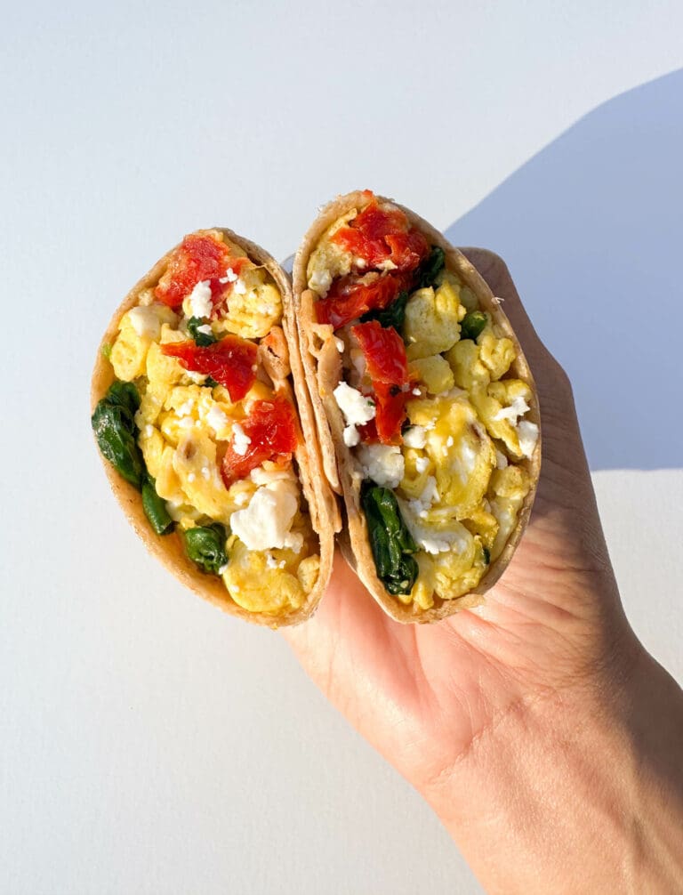 Spinach Feta Breakfast Wrap