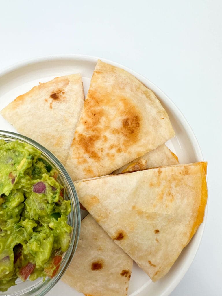 Cheese Quesadilla with Homemade Guacamole