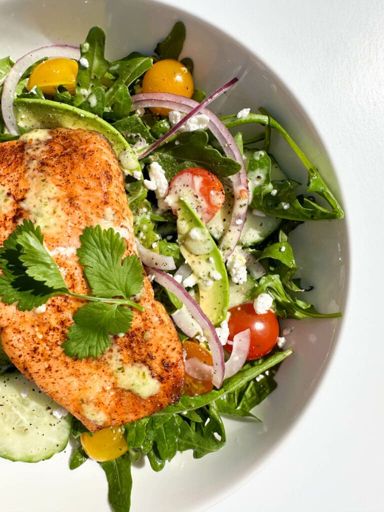 Salmon Salad with Cilantro Lime Dressing