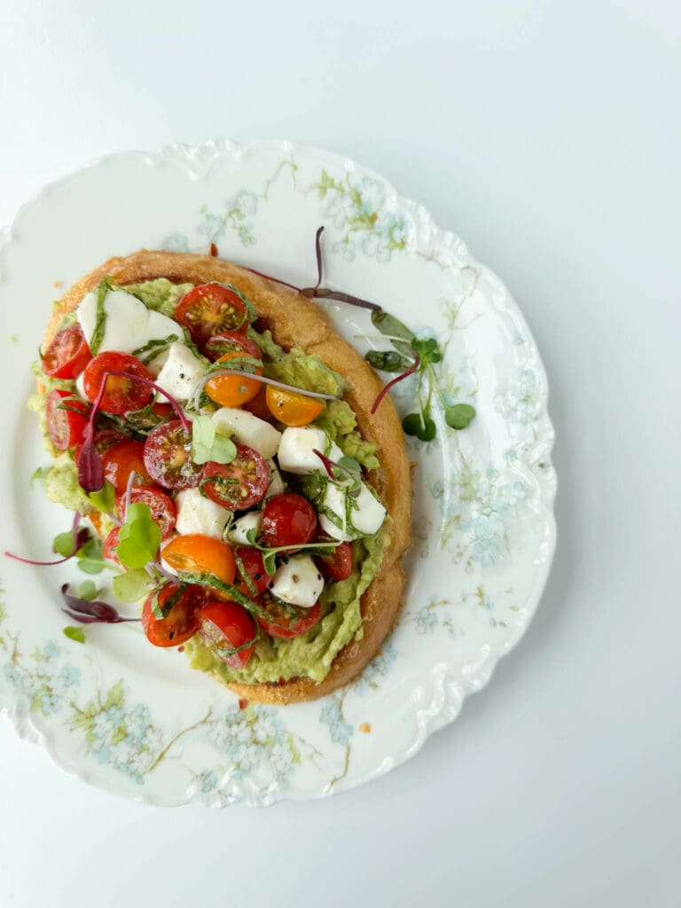 Avocado Toast with Caprese Salad