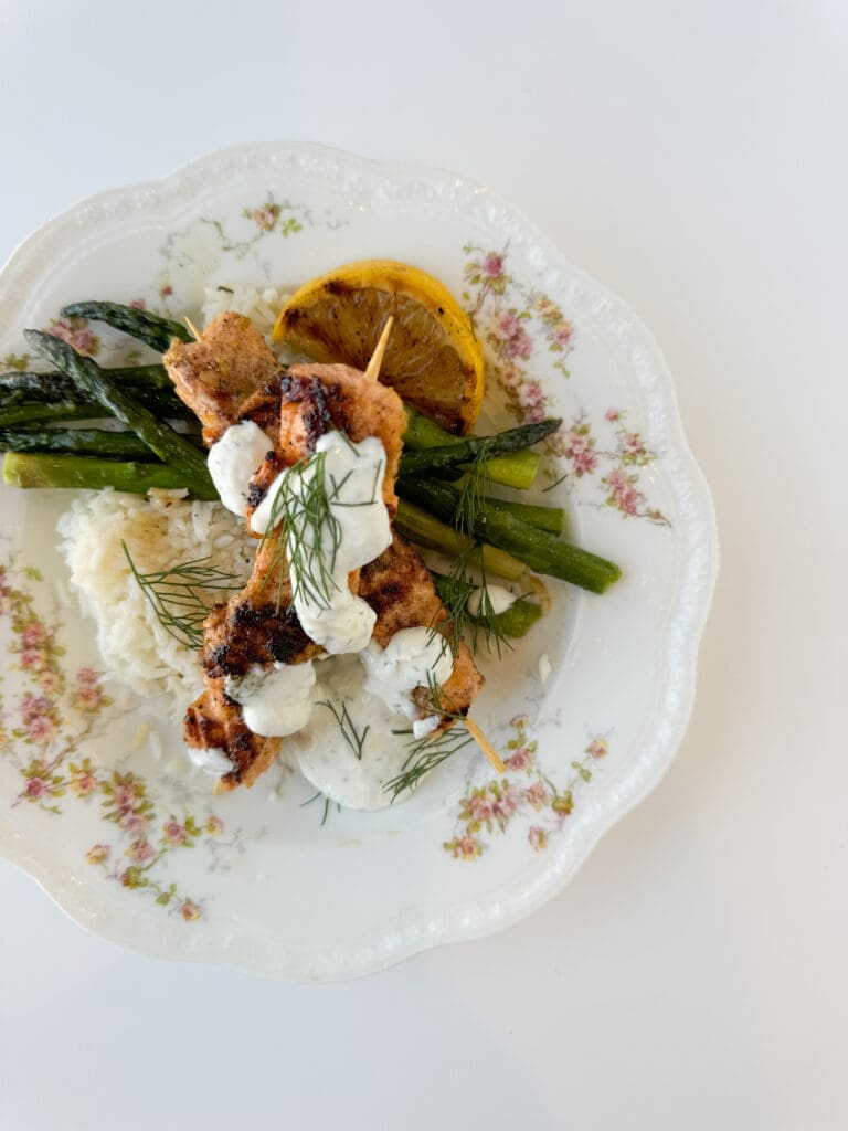 Grilled Lemon Salmon Skewers
