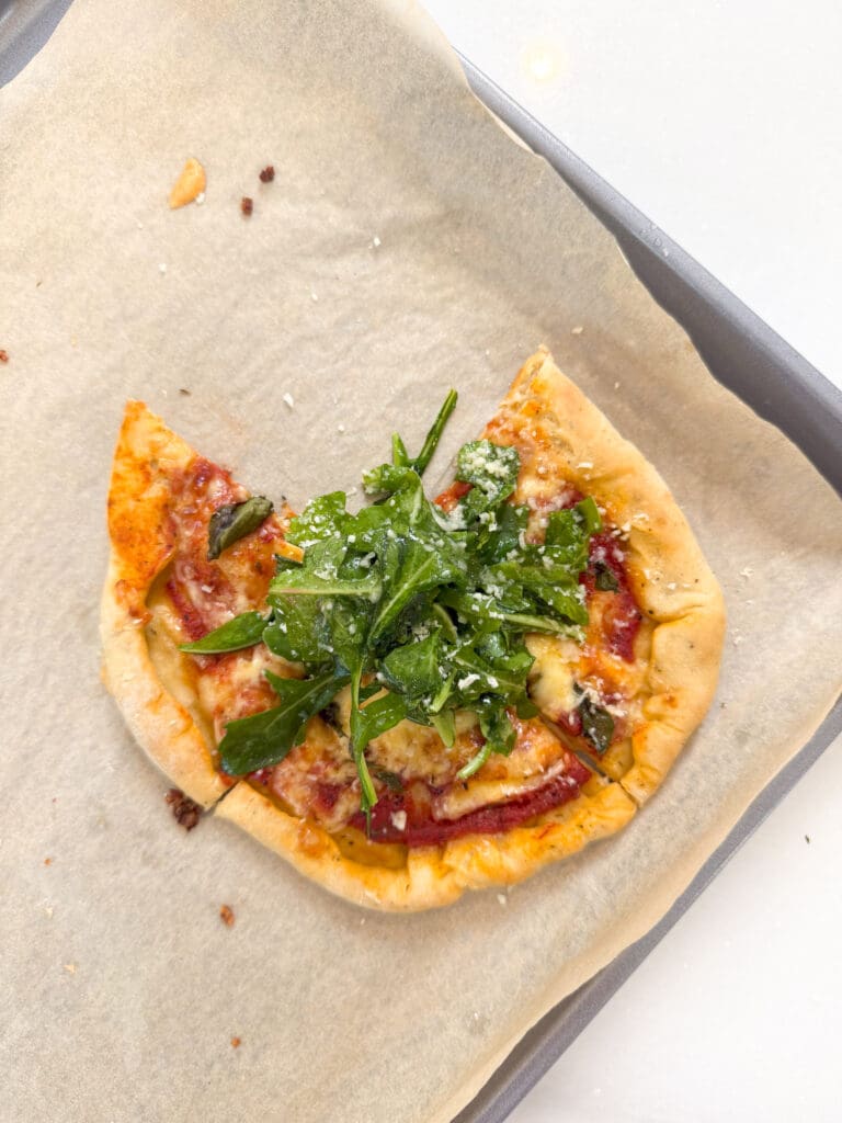 Homemade Pizza with Honey Lemon Arugula