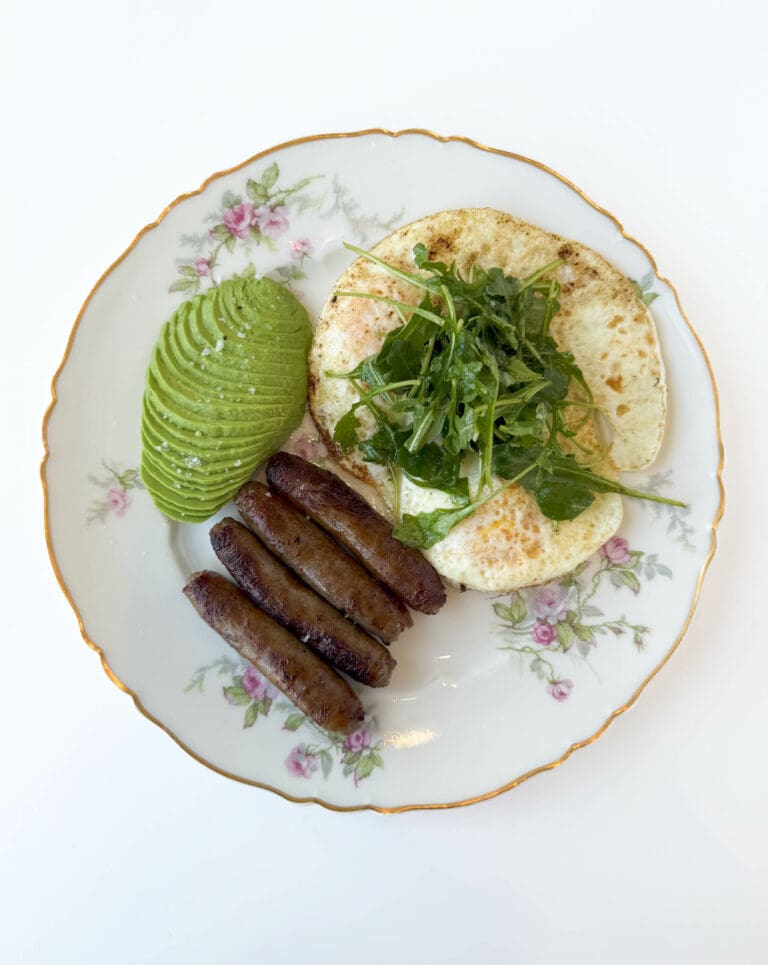 Egg, Sausage, and Greens Breakfast Plate
