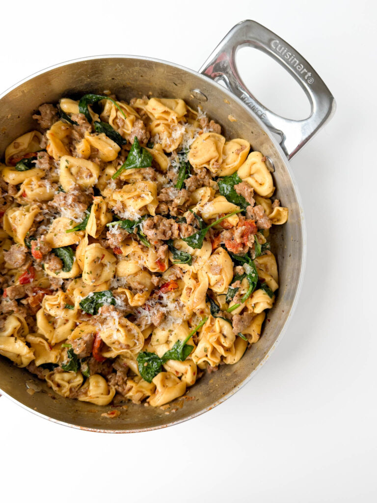  One Pan Creamy Tuscan Tortellini 