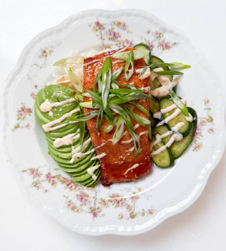 Spicy Salmon Bowl with Coconut Rice