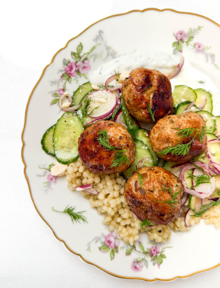 Greek Chicken Meatball Bowl