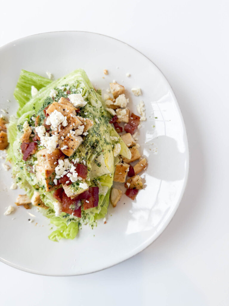 Chicken Bacon Wedge Salad with Green Goddess Dressing