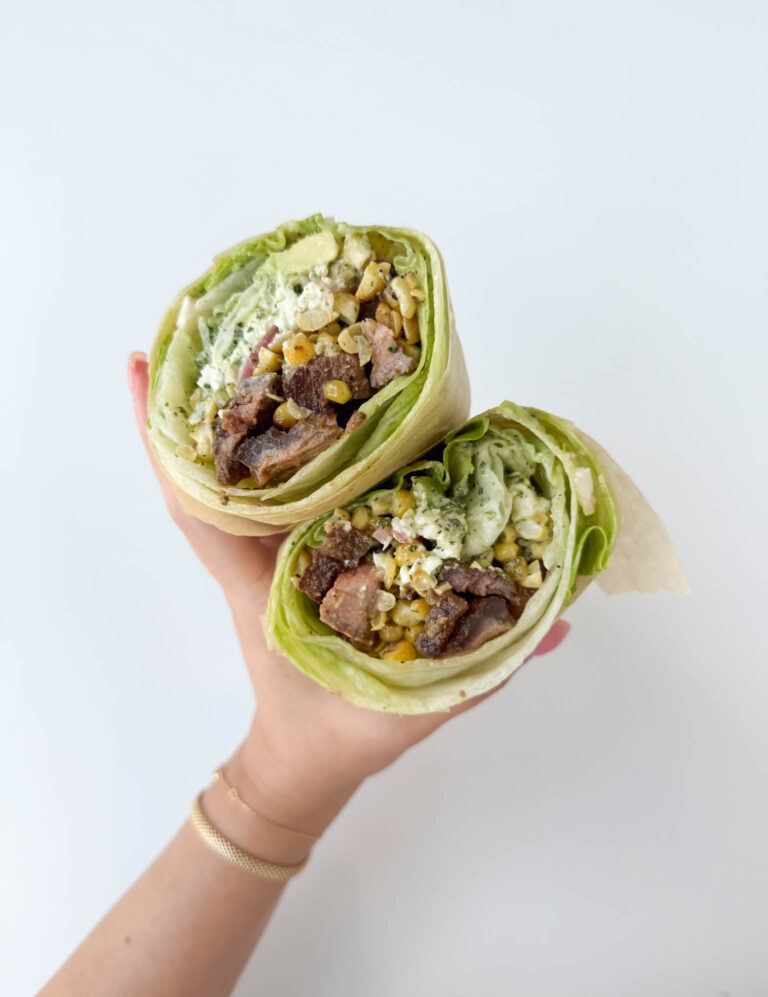 Grilled Steak and Corn Lettuce Wrap